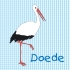geboortekaartje Ooievaar blauw voor