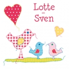 Geboortekaartje babyvogel tweeling