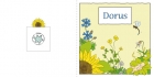 Geboortekaartje bloemen-baby blauw buiten
