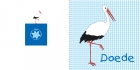 geboortekaartje Ooievaar blauw buiten