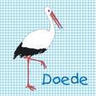 geboortekaartje Ooievaar blauw voor