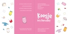 Geboortekaartje strooikleertjes roze binnen
